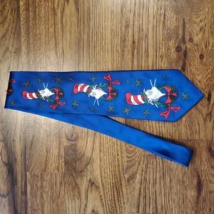 Mens Dr. Seuss Christmas print silk tie